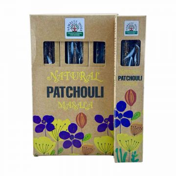 Natural Patchouli Smudge Incense Sticks, Namaste India - 30 Gram (12 Boxes of Approx 8-10 Sticks)